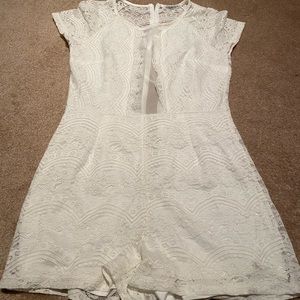 Charlotte Russe White Lace Romper (Medium)
